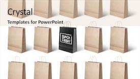 Presentation with paper bag vs plastic bags - PPT theme with moving tmplate - black friday paper bags background and a  colored foreground