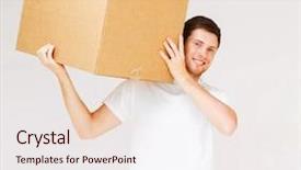  Presentation with car picture - PPT theme featuring moving tmplate - picture of smiling man carrying background and a lemonade colored foreground