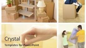  Presentation with moving - Amazing presentation theme having moving to new house themed backdrop and a blonde colored foreground