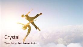  Presentation with moving - Presentation design featuring moving to the beat mixed background and a cream colored foreground