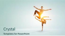  Presentation with moving - Audience pleasing theme consisting of moving to the beat mixed backdrop and a sky blue colored foreground