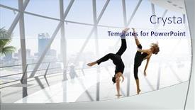  Presentation with moving - Theme enhanced with moving-to-the-beat-mixed background and a sky blue colored foreground