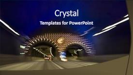  Presentation with tunnel - Amazing PPT theme having moving traffic in a car tunnel backdrop and a navy blue colored foreground