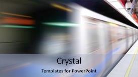  Presentation with moving fast train track - Colorful slides enhanced with moving train in subway station backdrop and a light blue colored foreground