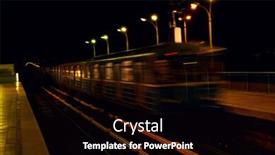  Presentation with train bridge - PPT theme having metro rail orange - moving train on the bridge background and a black colored foreground