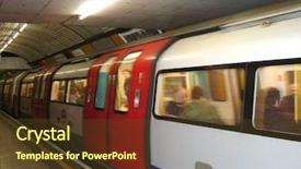  Presentation with london tube - Slides featuring moving underground tube background and a  colored foreground
