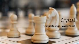  Presentation with chess pieces - Slide deck enhanced with moving up - chess pieces on the board background and a coral colored foreground