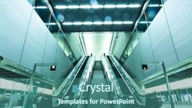  Presentation with moving - Presentation theme featuring moving up - escalator and stair background and a  colored foreground