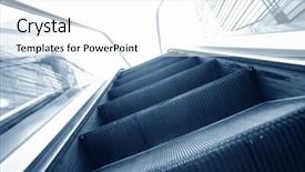  Presentation with trade - Cool new presentation theme with moving up escalator in trade backdrop and a white colored foreground