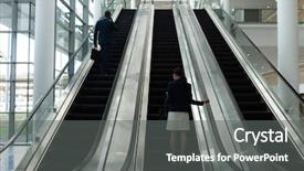  Presentation with moving - Slide deck having moving upwards on adifferent escalator background and a gray colored foreground