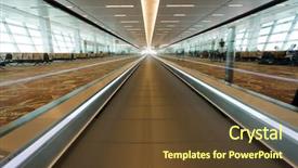  Presentation with dynamic - Audience pleasing theme consisting of moving walkway in international airport backdrop and a tawny brown colored foreground