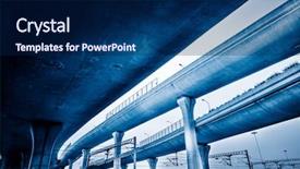  Presentation with water moving - Presentation having moving water - concrete road curve of viaduct background and a navy blue colored foreground