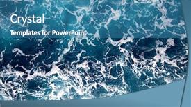 Presentation with water moving - PPT layouts with moving water - ocean pattern background and a teal colored foreground