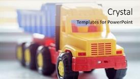  Presentation with earth moving construction - Beautiful presentation theme featuring dump truck miniature heavy-duty backdrop and a lemonade colored foreground