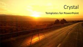  Presentation with beautiful golf courses - Slide set having moving yellow sunlight - beautiful golden sunrise background and a white colored foreground