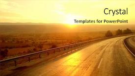  Presentation with beautiful golf courses - Slides enhanced with moving yellow sunlight - beautiful golden sunrise background and a blonde colored foreground