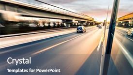  Presentation with freeway - Beautiful PPT theme featuring moving yellow sunlight - car driving on freeway backdrop and a  colored foreground