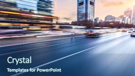  Presentation with freeway - Colorful presentation enhanced with moving yellow sunlight - car driving on freeway backdrop and a  colored foreground