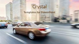  Presentation with road safety drive - Cool new slide set with moving yellow sunlight - car driving on road backdrop and a  colored foreground