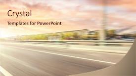  Presentation with road safety drive - Audience pleasing presentation design consisting of moving yellow sunlight - car driving on road backdrop and a lemonade colored foreground