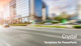  Presentation with driving road - Amazing presentation theme having moving yellow sunlight - car driving on road backdrop and a  colored foreground