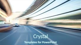  Presentation with driving road - Cool new theme with moving yellow sunlight - car driving on road backdrop and a ocean colored foreground