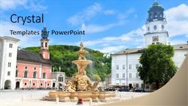  Presentation with music central america - Beautiful theme featuring mozart - central platz wiht fountain backdrop and a light blue colored foreground