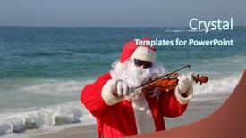  Presentation with concert - Audience pleasing presentation consisting of mozart - santa claus plays his violin backdrop and a ocean colored foreground