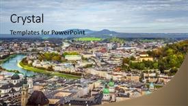  Presentation with salzburg - PPT theme having mozart - scenic view opening from hohensalzburg background and a light blue colored foreground