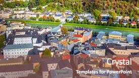  Presentation with salzburg - Slides enhanced with mozart - scenic view opening from hohensalzburg background and a violet colored foreground