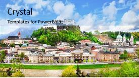  Presentation with salzburg - Amazing presentation design having mozart - view of salzburg with fortress backdrop and a light blue colored foreground