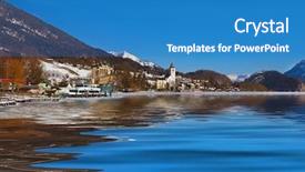  Presentation with salzburg - Slide set with mozart - village st wolfgang background and a teal colored foreground