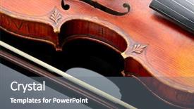  Presentation with violin sympfonic studio - Slide deck consisting of mozart - violin and bow on dark background and a gray colored foreground