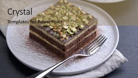  Presentation with chocolate nuts - Theme featuring mozart cake with chocolate background and a coral colored foreground