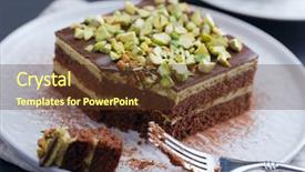  Presentation with chocolate nuts - Cool new slides with mozart cake with chocolate backdrop and a tawny brown colored foreground