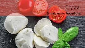  Presentation with dark grey - Colorful PPT layouts enhanced with mozzarella and tomatoes dark grey background backdrop and a red colored foreground