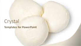  Presentation with ball bearing on a white - Presentation theme having mozzarella-balls-isolated-on-white background and a cream colored foreground