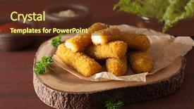  Presentation with ketchup - Presentation enhanced with mozzarella cheese sticks with ketchup background and a tawny brown colored foreground