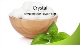  Presentation with phyto essential basil aroma oil - Cool new slide set with mozzarella cheese with basil isolated backdrop and a white colored foreground