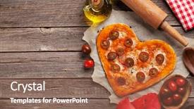  Presentation with greeting card - Presentation theme with mozzarella valentines day greeting card background and a violet colored foreground