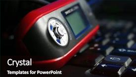  Presentation with headphones - Slide set with napster - mp3 player with headphones background and a wine colored foreground