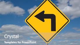  Presentation with public transportation smart traffic - Audience pleasing presentation theme consisting of mph - left turn traffic sign backdrop and a gray colored foreground