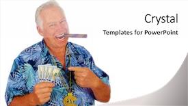  Presentation with room - Slides featuring mr - man with money isolated background and a  colored foreground