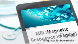  Presentation with diagnostic imaging - Slides consisting of mri-magnetic-resonance-imaging-medical background and a light gray colored foreground