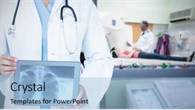  Presentation with xray - Cool new PPT layouts with mri scan - doctor looking at xray backdrop and a light blue colored foreground