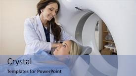  Presentation with mri - Amazing slide set having mri scan in hospital backdrop and a light blue colored foreground