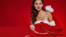 Presentation with sexy - Slide set with mrs - sexy woman with santa claus background and a crimson colored foreground