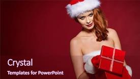  Presentation with sexy - Beautiful slides featuring mrs - sexy woman with santa claus backdrop and a wine colored foreground