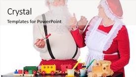  Presentation with white christmas - Amazing PPT layouts having mrs claus giving santa's backdrop and a  colored foreground