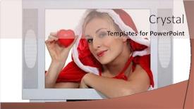  Presentation with television workshops - Slide set having mrs-claus-in-a-television background and a soft green colored foreground